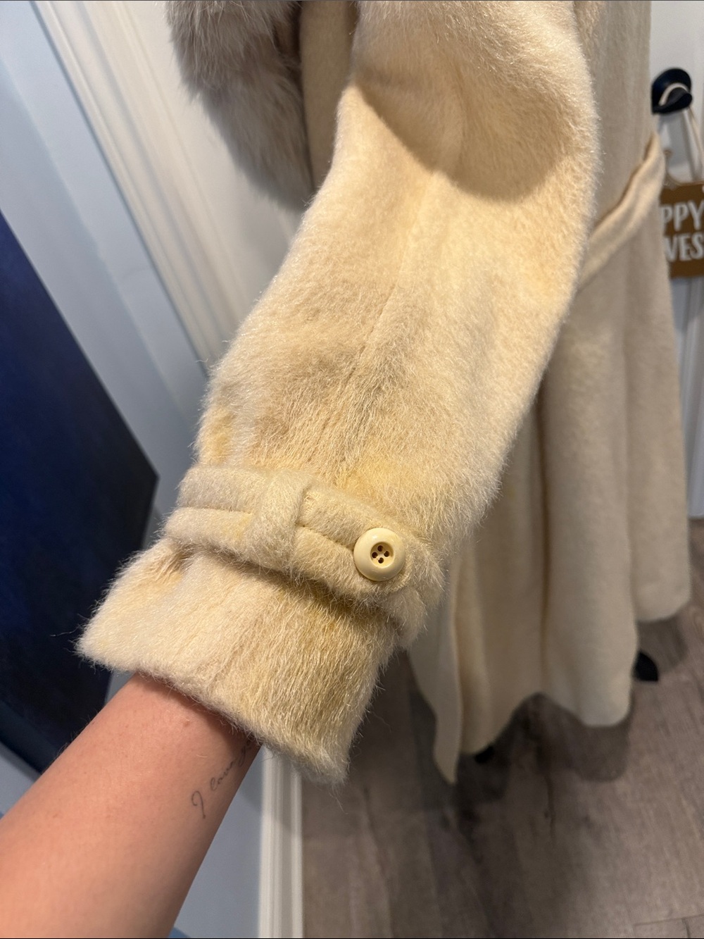 Vintage Mohair Coat with Faux Fur Collar - Picture 10 of 16